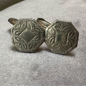 VINTAGE 1920s SILVER CUFFLINKS. OS